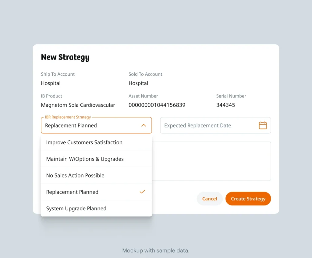 Picture of the App UI showing a feature to create a new strategy for an IB